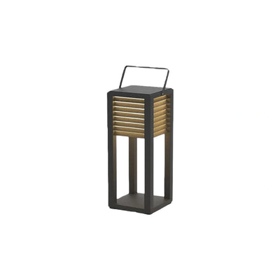 Irondale Modern Solar Outdoor Floor Lamp – Rectangular Black Lantern Light Garden/Patio