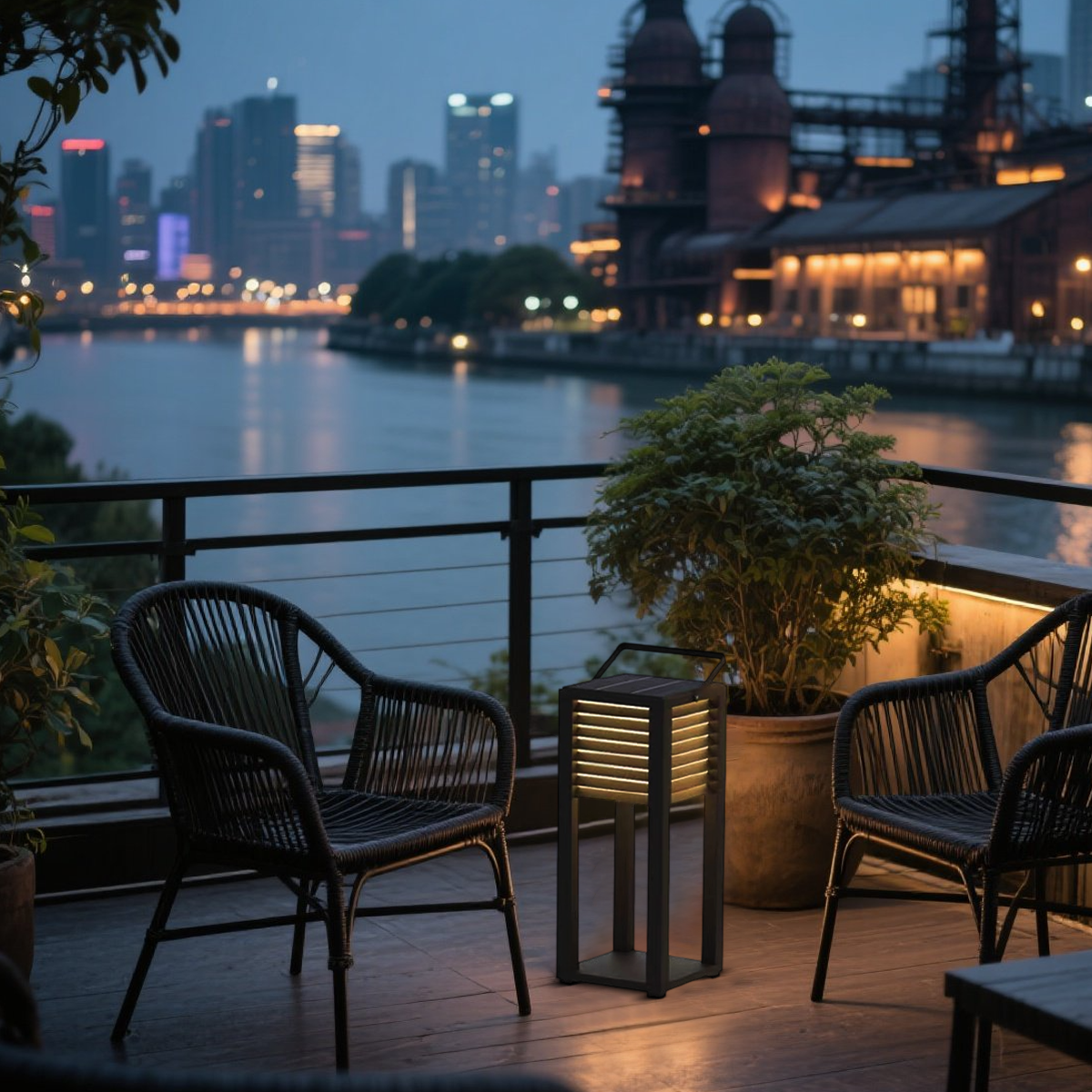 Modern Solar Outdoor Floor Lamp