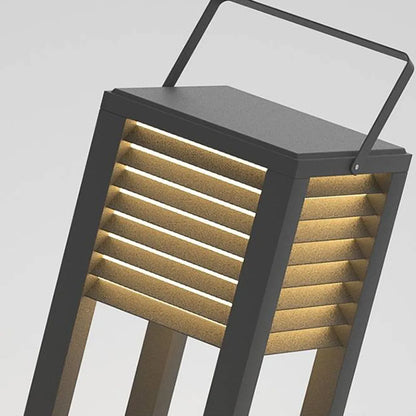  Modern Solar Outdoor Floor Lamp – Rectangular 