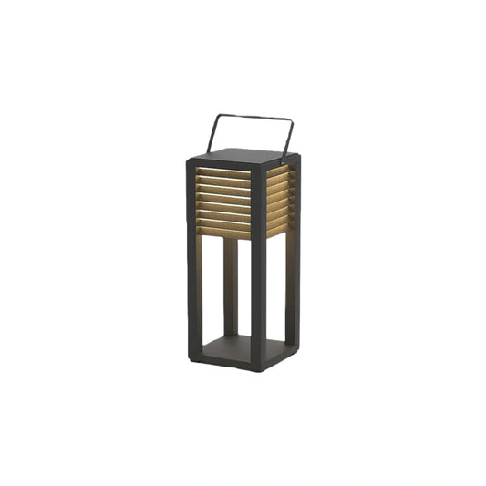 Modern Solar Outdoor Floor Lamp – Rectangular Black