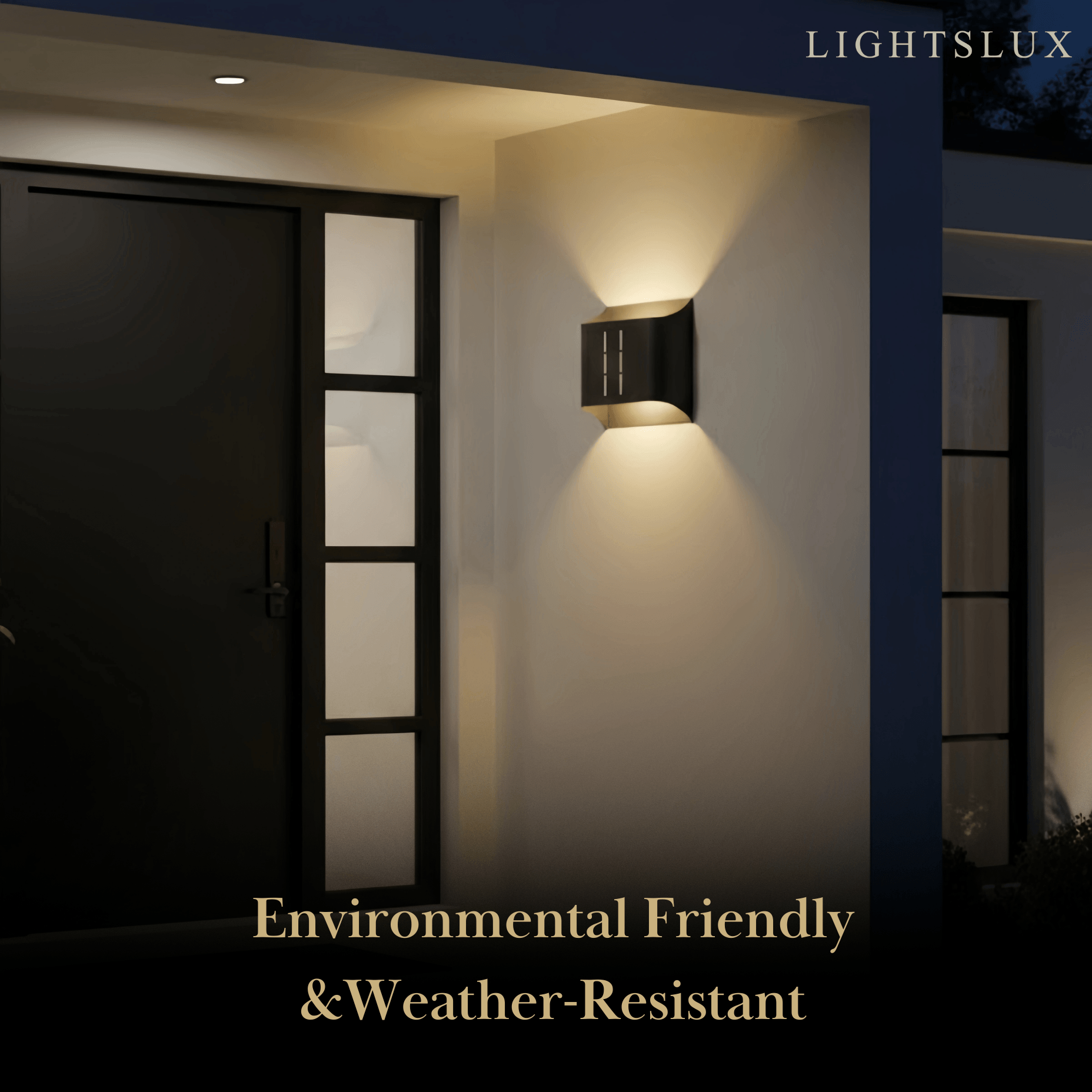 Irondale Modern Solar Sensor Wall Lamp – Black Metal Courtyard/Garden