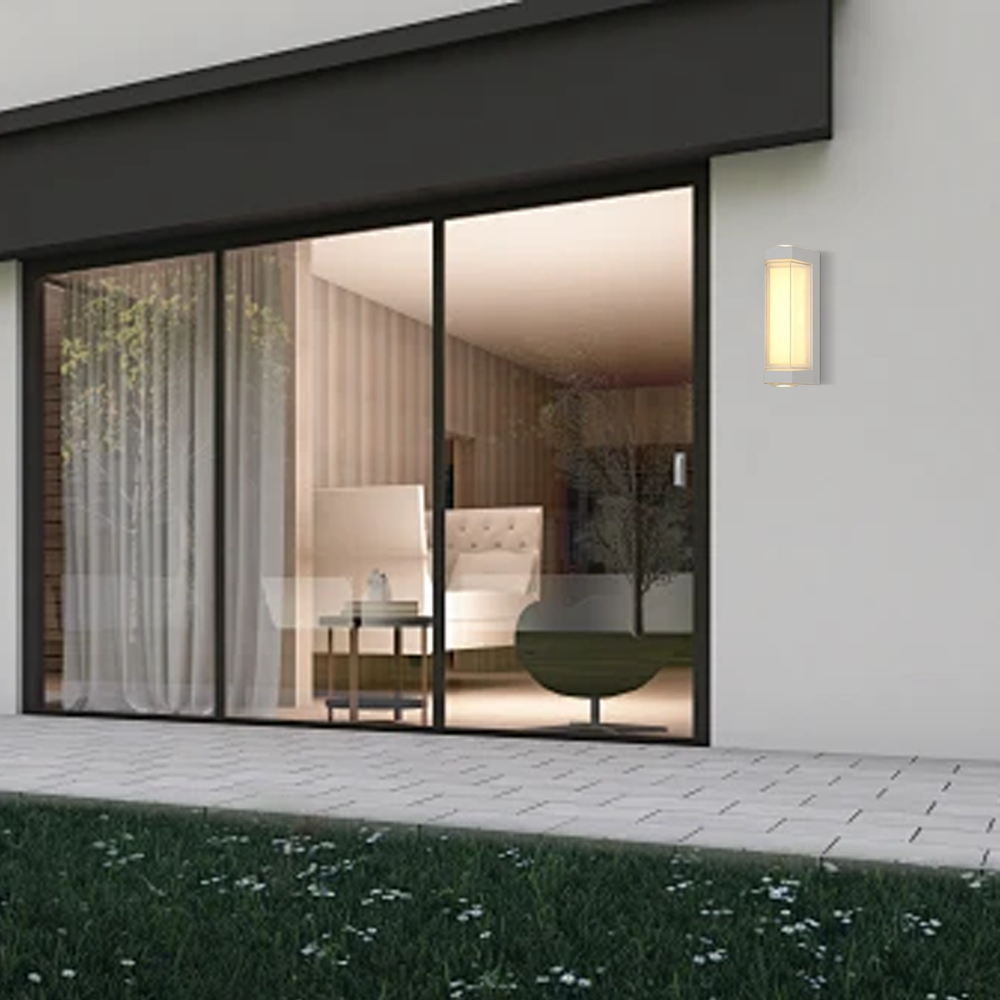 Modern White Outdoor Wall Sconce Courtyard