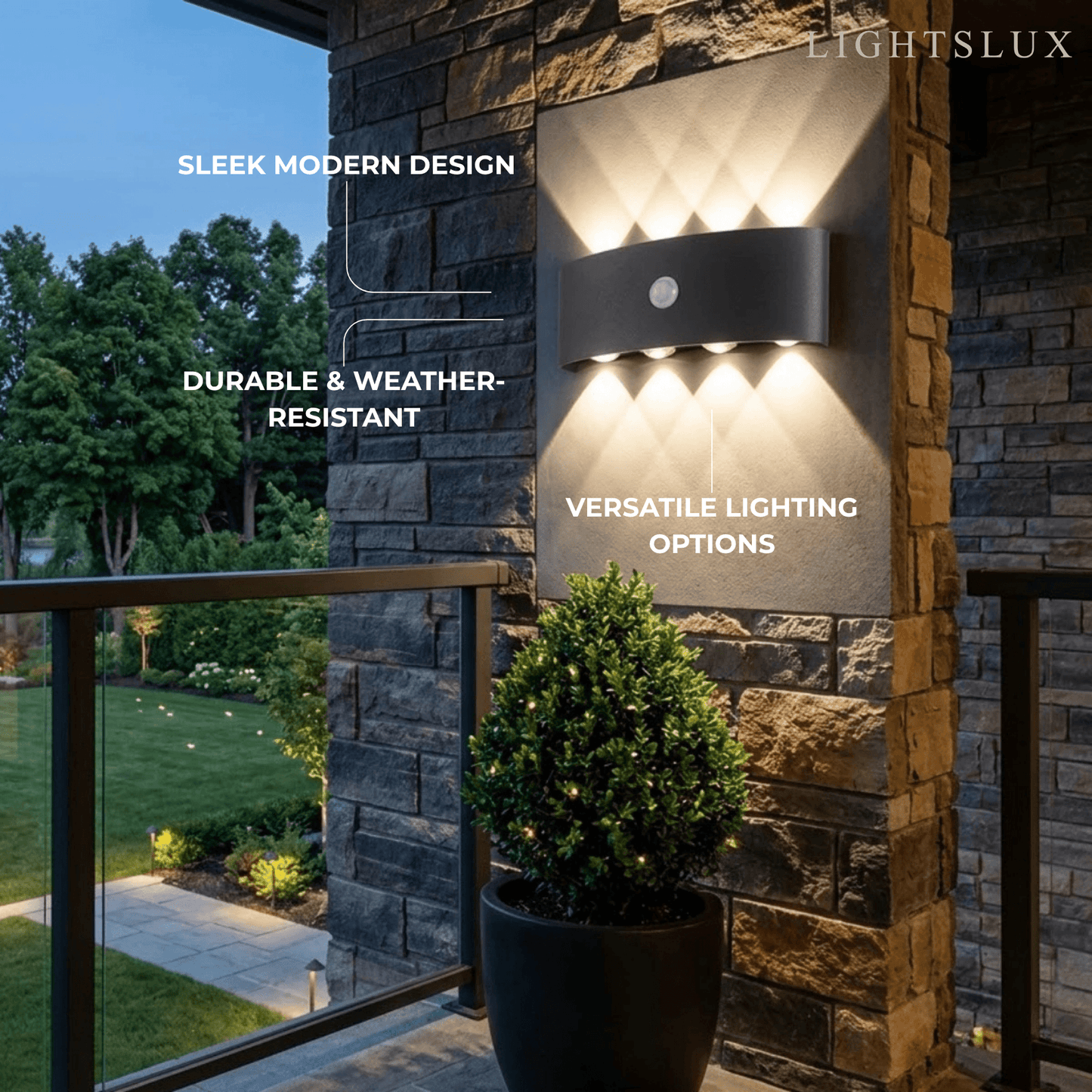 Arcato Modern Outdoor Wall Lamp - Black