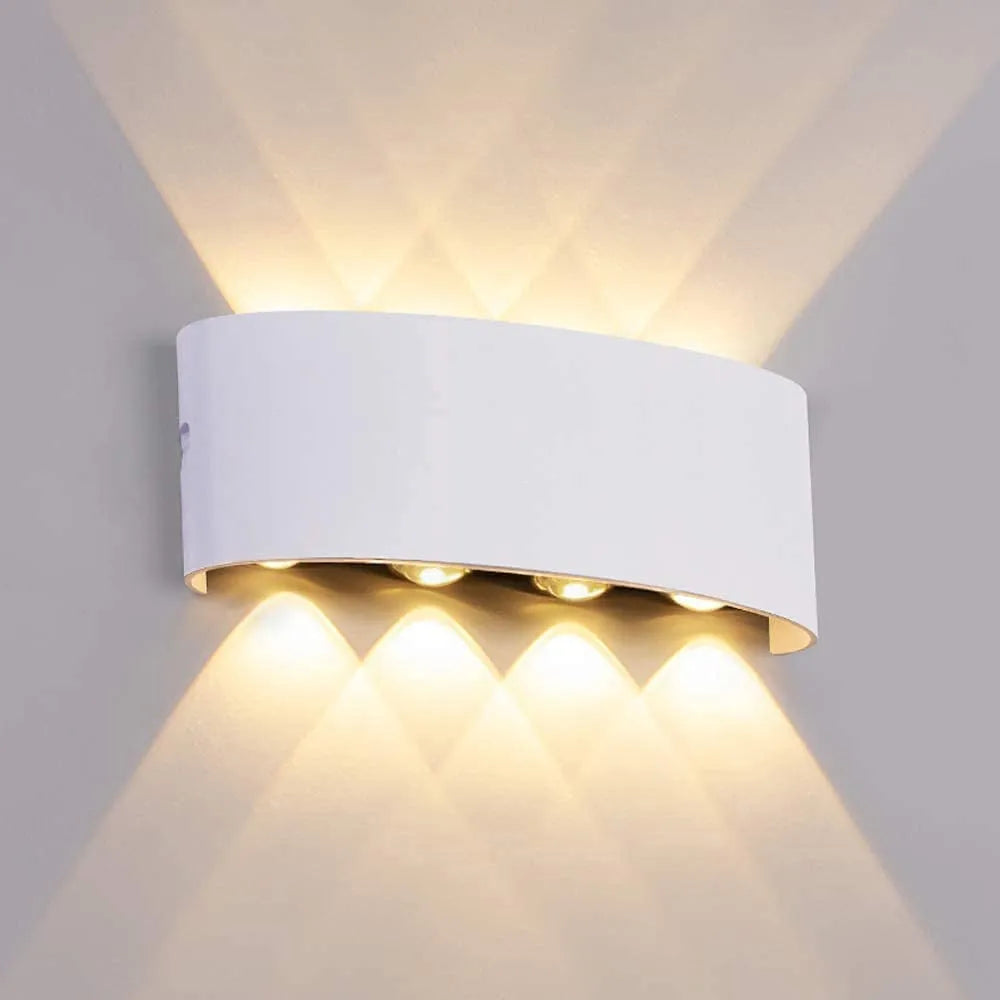 Modern Outdoor Wall Lamp - White Metal Design 