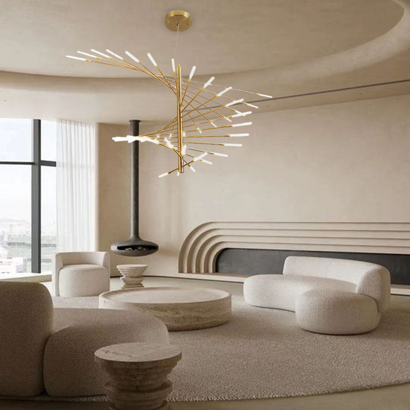 Modern Gold Spiral Design for Dining Room
