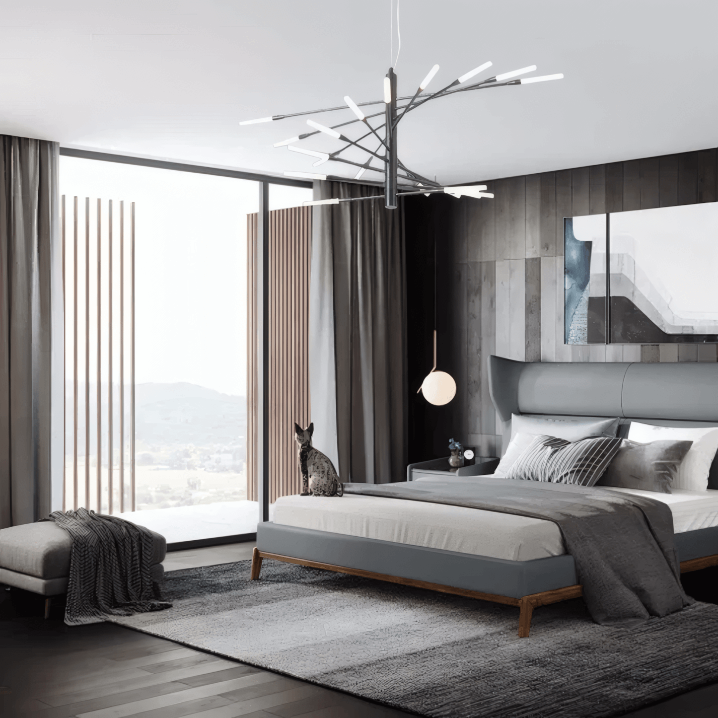 Modern Black Chandelier for Dining/Living Room