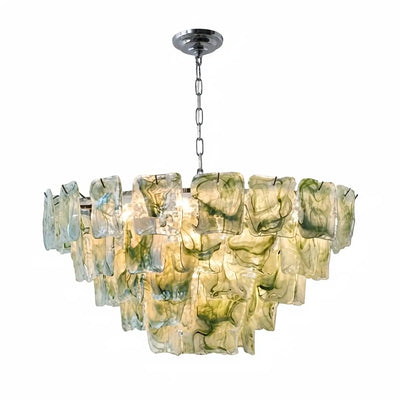 Excelis Luxury Branch-Style Tiered Chandelier— Metal & Glass Multicolor for Dining Room