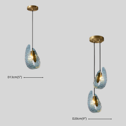 Art Deco Peacock Chandelier – Blue Feather Art Glass Contemporary for Dining Room Bedroom