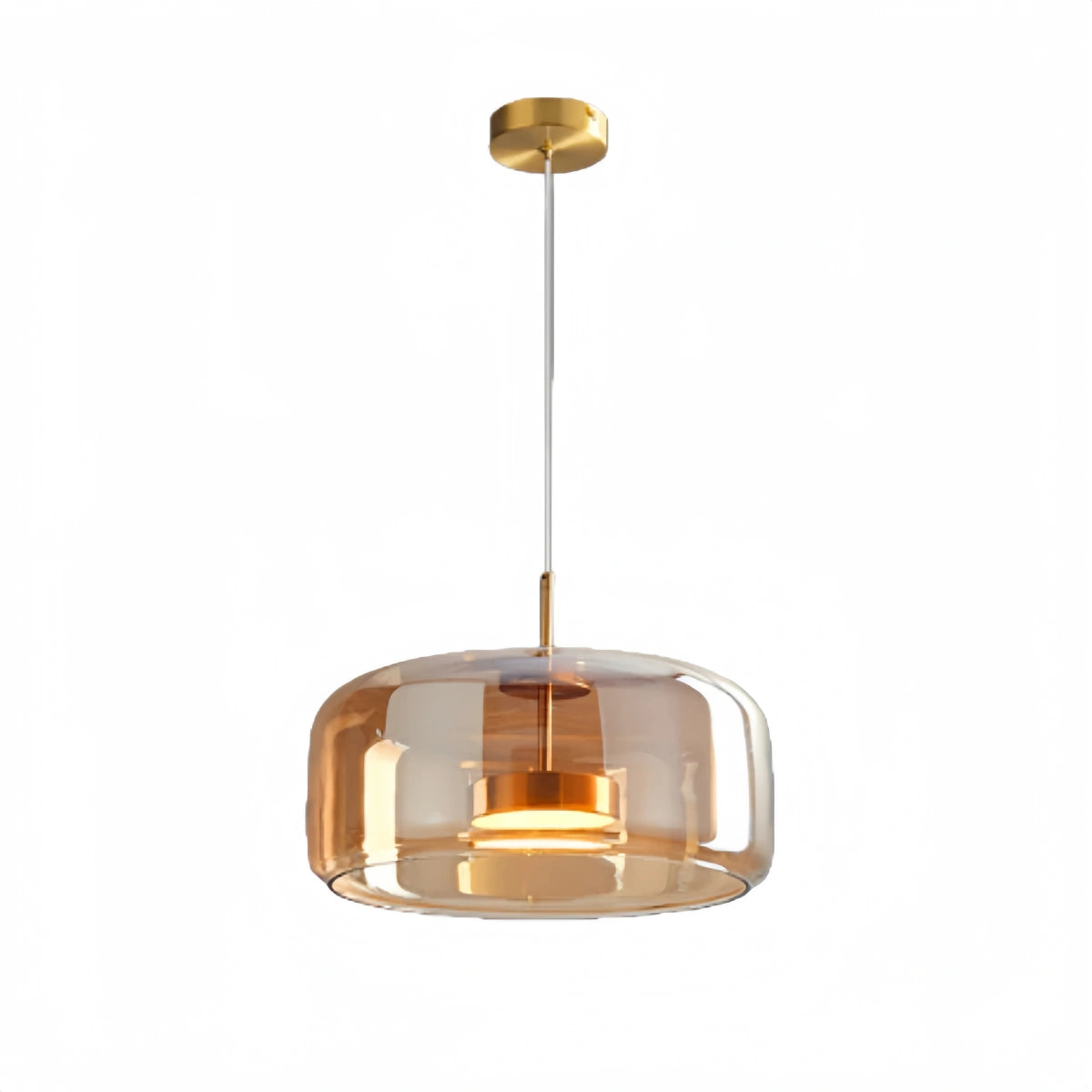 Vetro Modern Pendant Light – Glass in Amber/Smoked for Kitchen/Dining Room