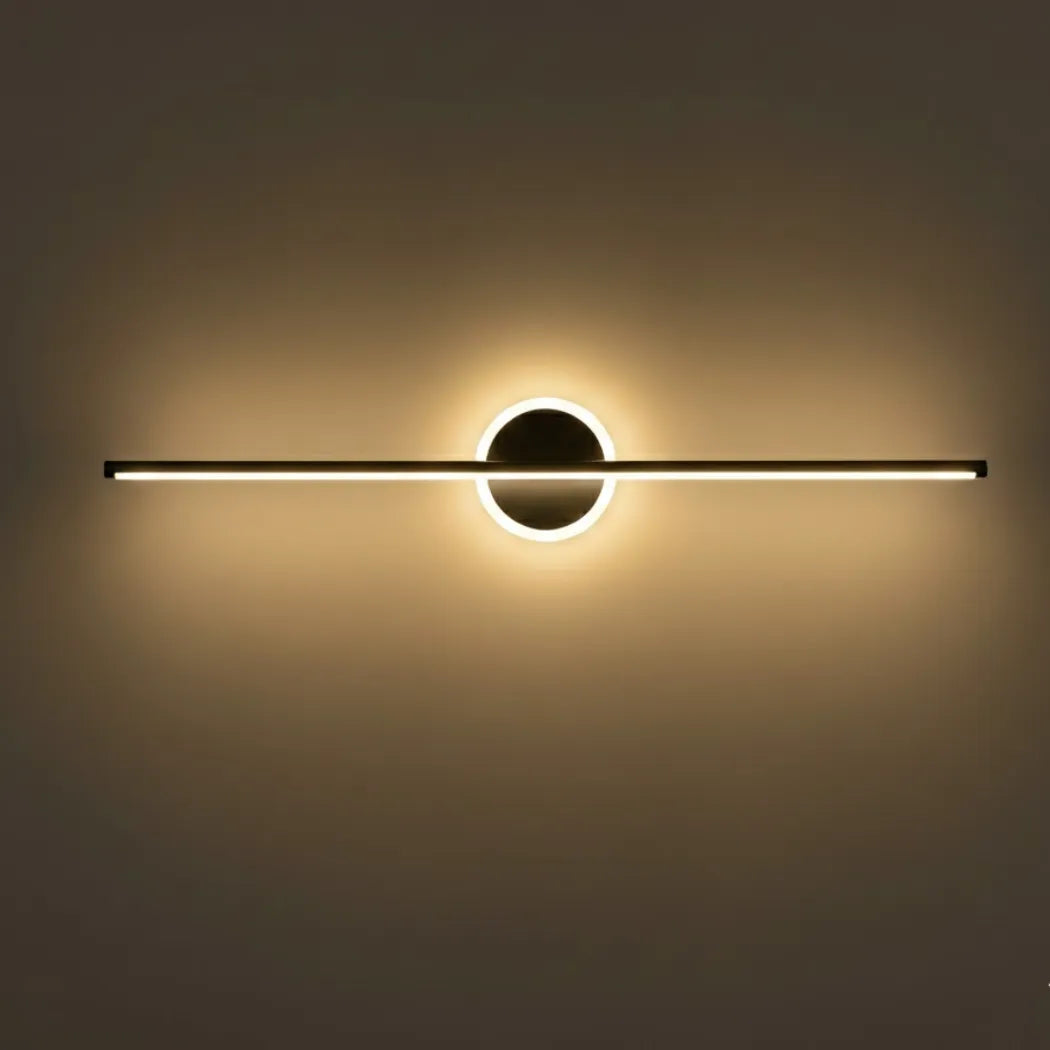 Arcato Minimalist Linear Vanity Light Black/Gold Metal for Bathroom/Bedroom