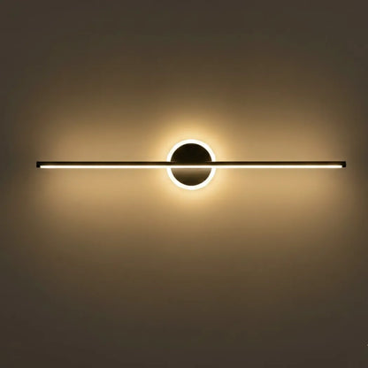 Arcato Minimalist Linear Vanity Light Black/Gold Metal for Bathroom/Bedroom