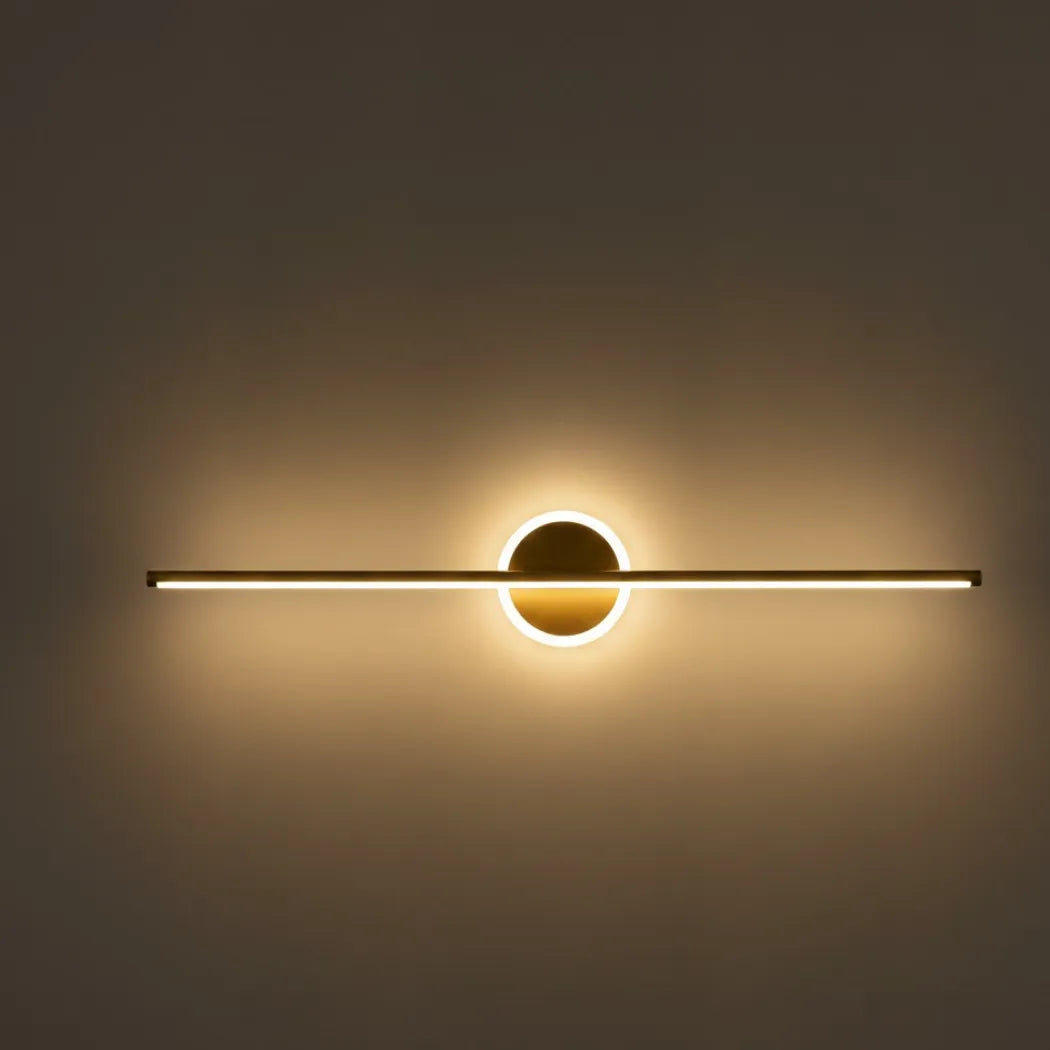 Arcato Minimalist Linear Vanity Light Black/Gold Metal for Bathroom/Bedroom