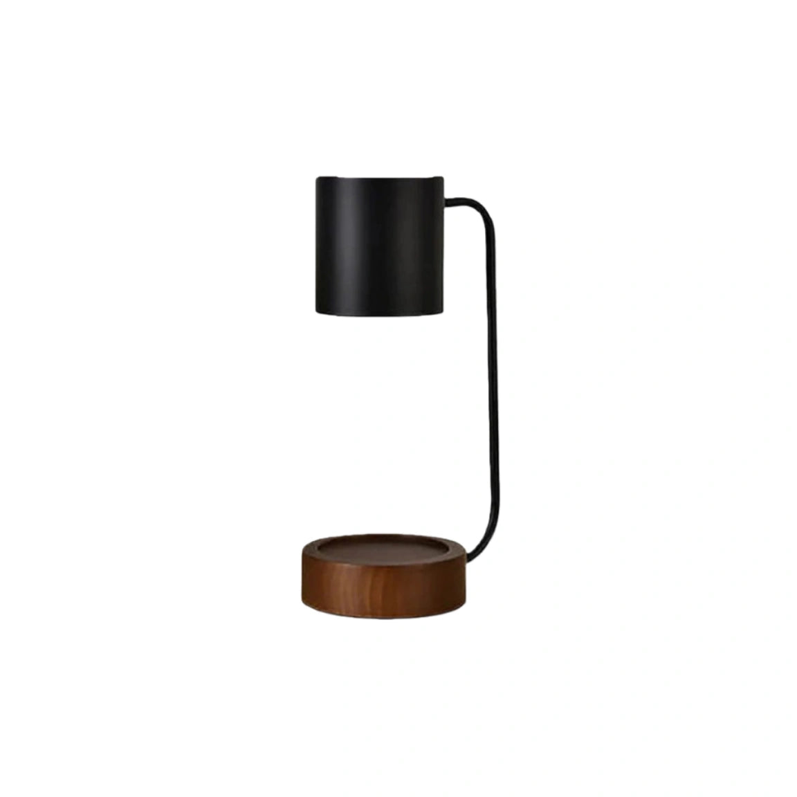 Velora Minimalist Table Lamp - Black/ White Metal & Wood Design for Study Room