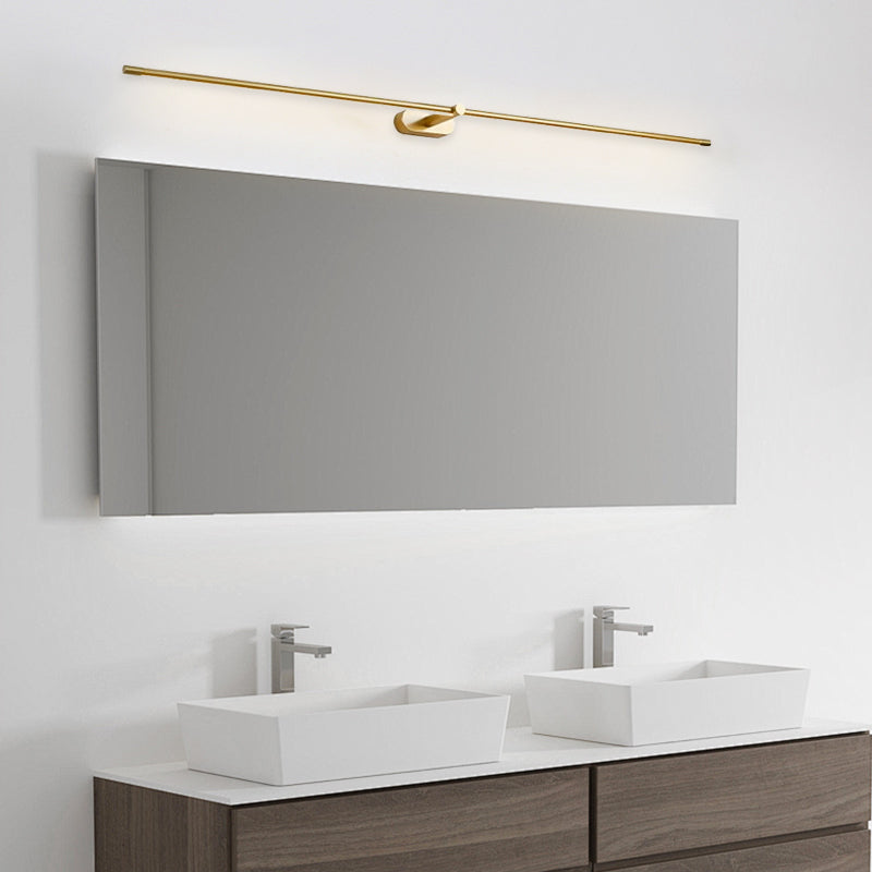 Minimalist Linear Gold Wall Lamp for Bathroom