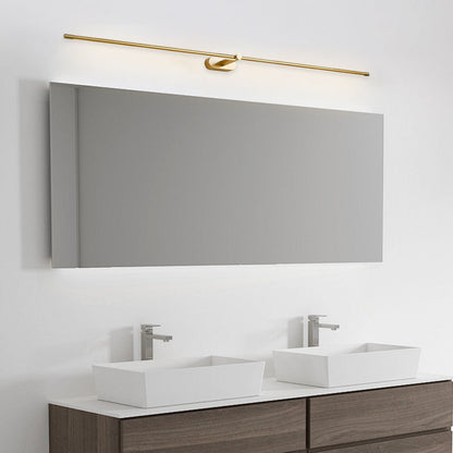 Minimalist Linear Gold Wall Lamp for Bathroom