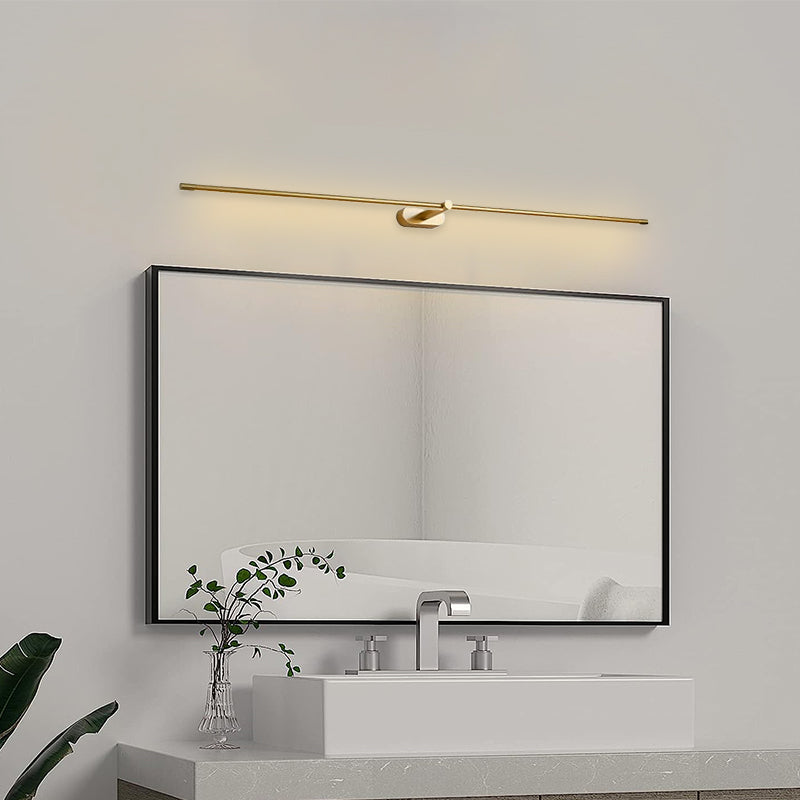 Minimalist Linear Gold Wall Lamp for Bathroom