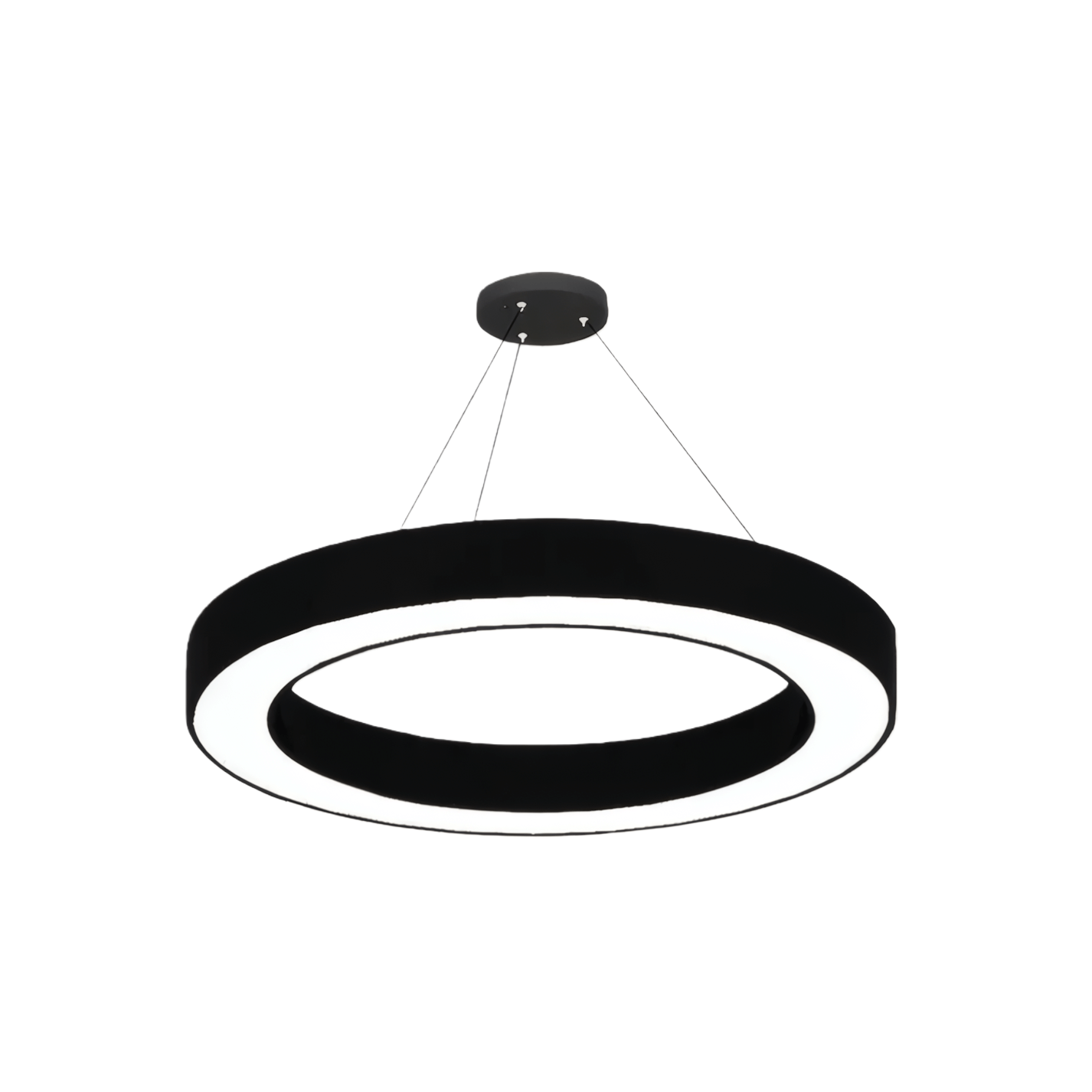 Moderne Ring-Pendelleuchte Embrace – Schwarzes Acryl für das Esszimmer