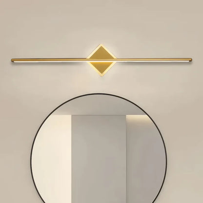 Minimalist Linear Vanity Light – Black/Gold Metal for Bathroom/Bedroom