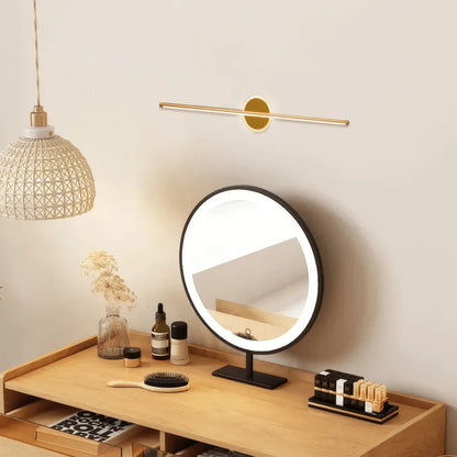 Minimalist Linear Vanity Light – Black/Gold Metal for Bathroom/Bedroom