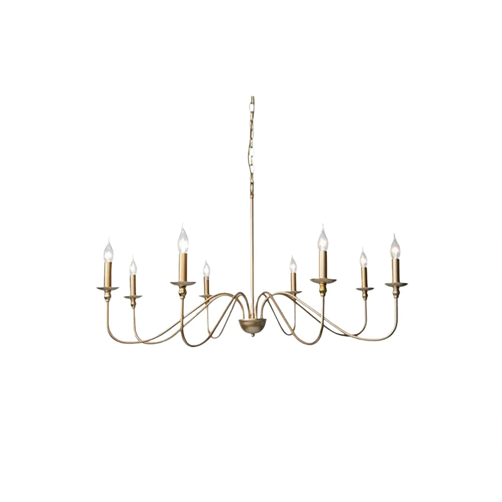 Excelis Royal Candle Chandelier - Black/Gold Metal for Bedroom