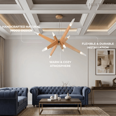 Zenno Designer Handmade Branch Wood Pendant Light - Natural