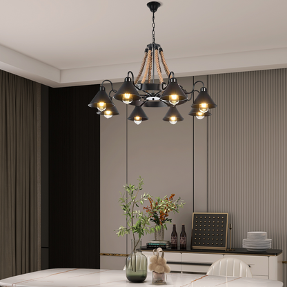 Industrial Ring Chandelier 9 Heads