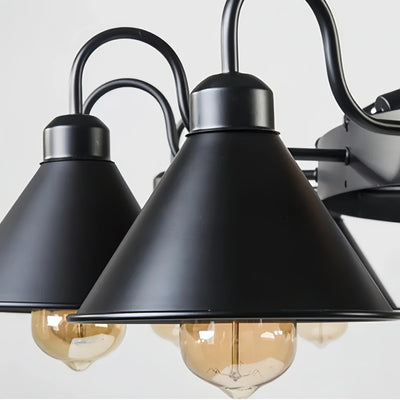 Industrial Ring Chandelier - Black Metal