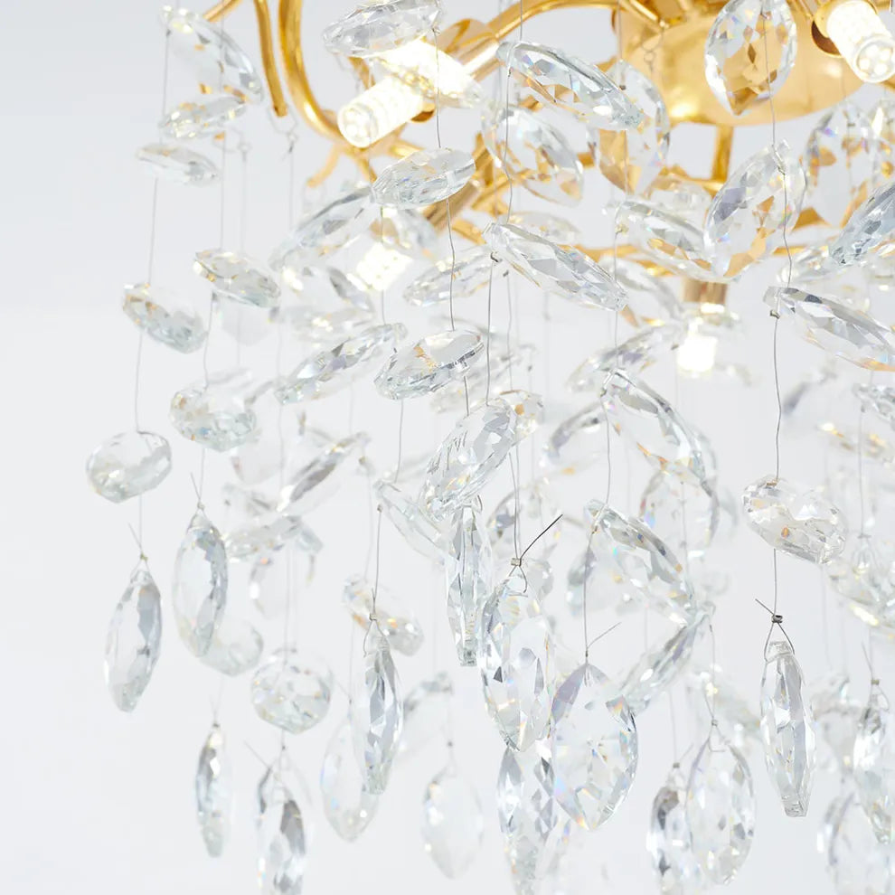 Modern Luxury Chandelier - Crystal Cluster & Gold Metal