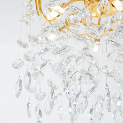 Modern Luxury Chandelier - Crystal Cluster & Gold Metal