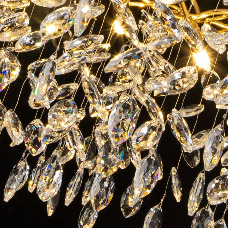 Modern Luxury Chandelier - Crystal Cluster & Gold Metal