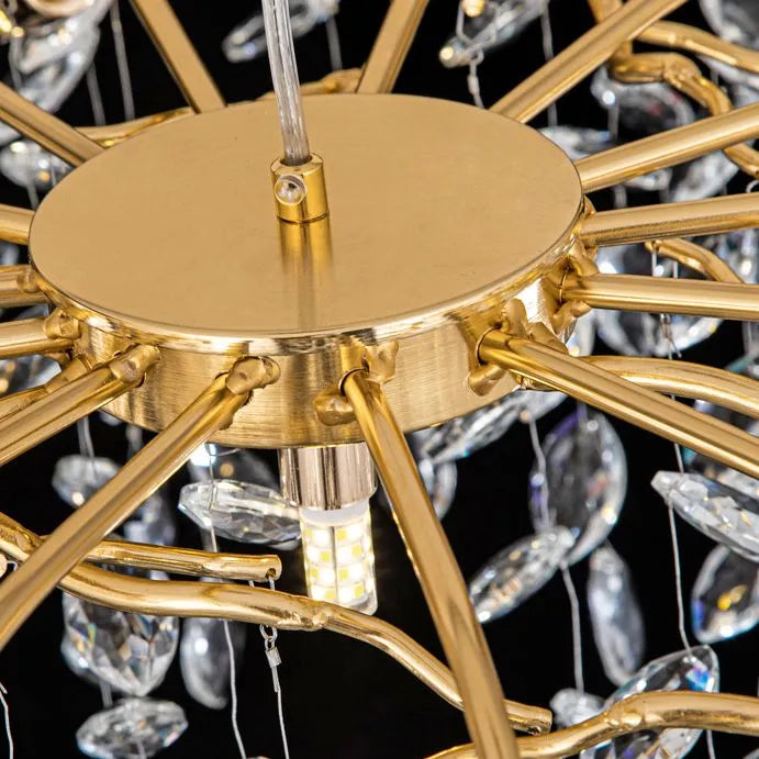 Modern Luxury Chandelier - Crystal Cluster & Gold Metal