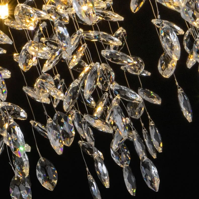 Modern Luxury Chandelier - Crystal Cluster & Gold Metal