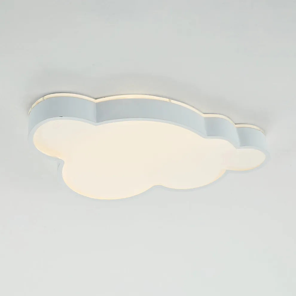 Modern White Flush Mount Ceiling Light - Cloud Design