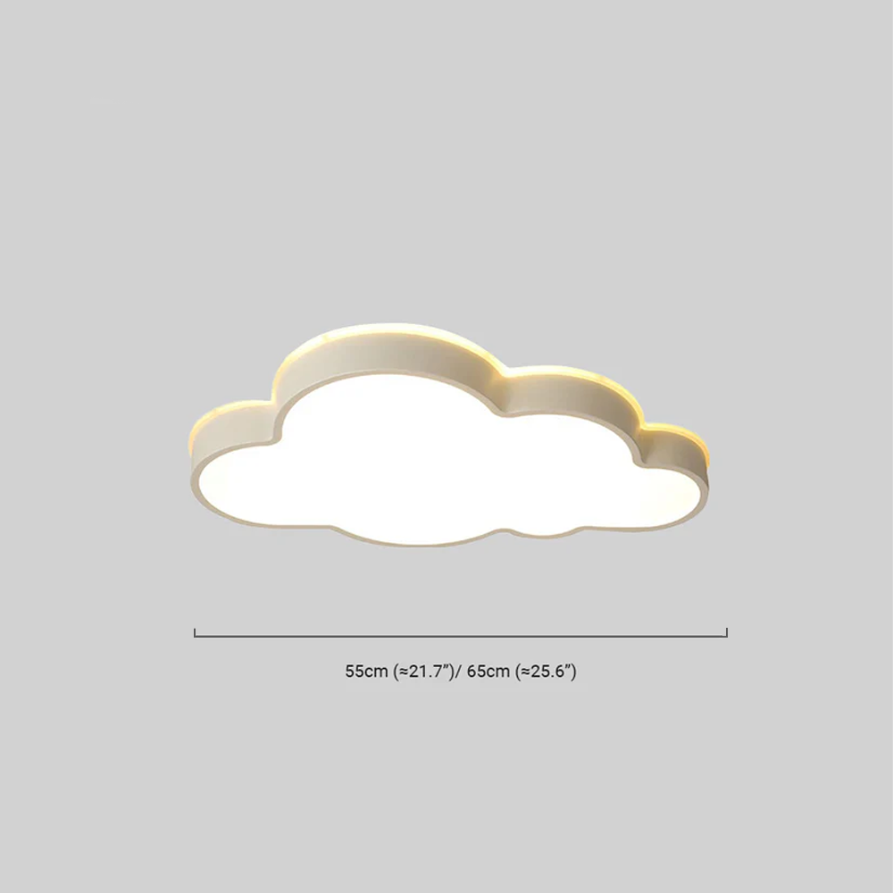 Modern White Flush Mount Ceiling Light - Cloud Design
