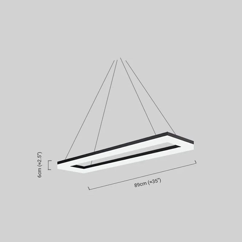 Modern Rectangular Pendant Light  Dimension