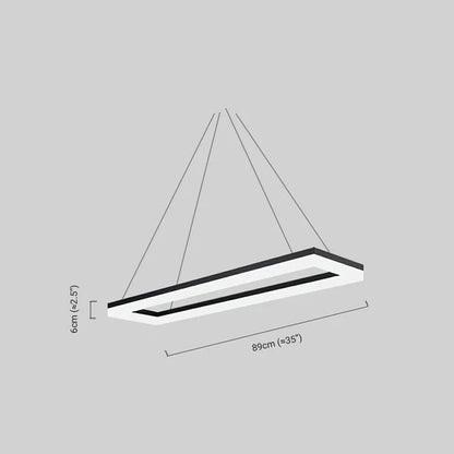 Modern Rectangular Pendant Light  Dimension