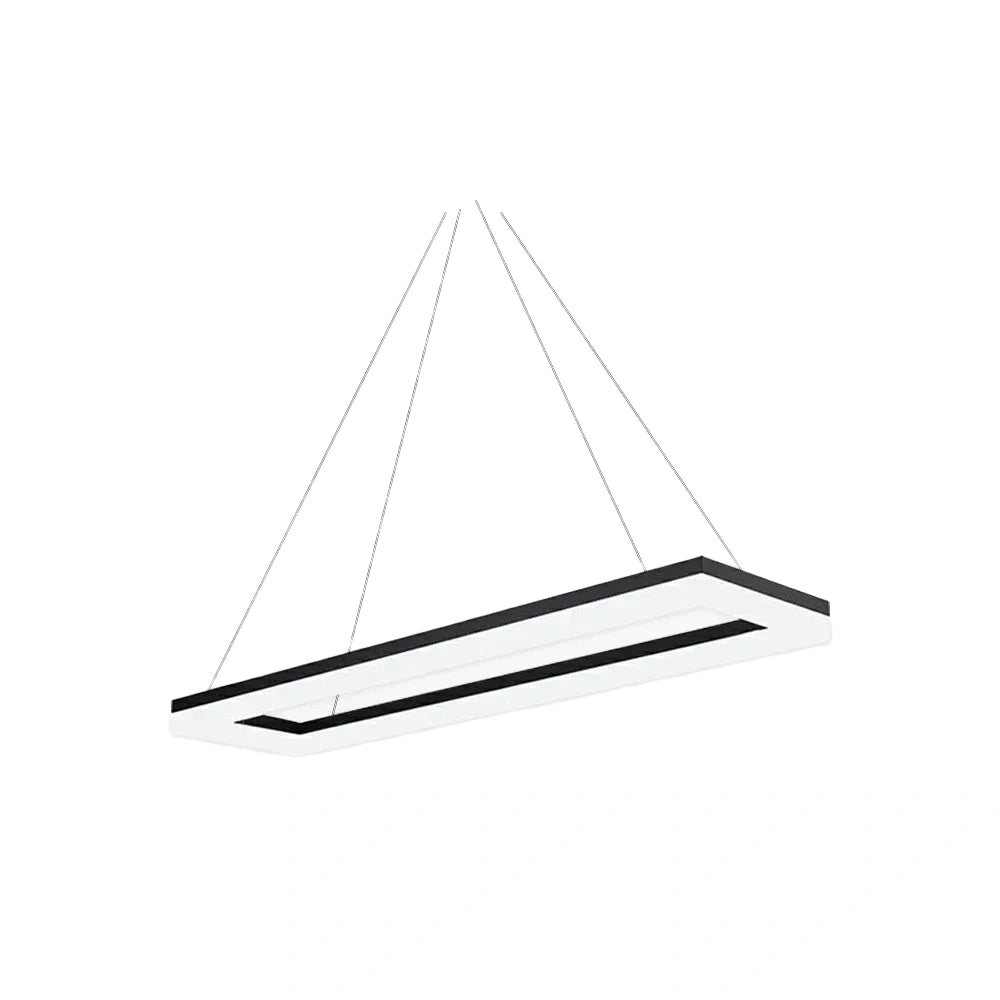 Lámpara colgante rectangular moderna Arcato - Metal negro/Acrílico para comedor