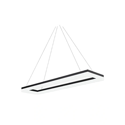 Lámpara colgante rectangular moderna Arcato - Metal negro/Acrílico para comedor