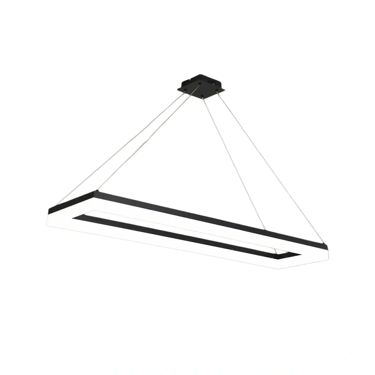Arcato Modern Rectangular Pendant Light - Black Metal/Acrylic for Dining Room