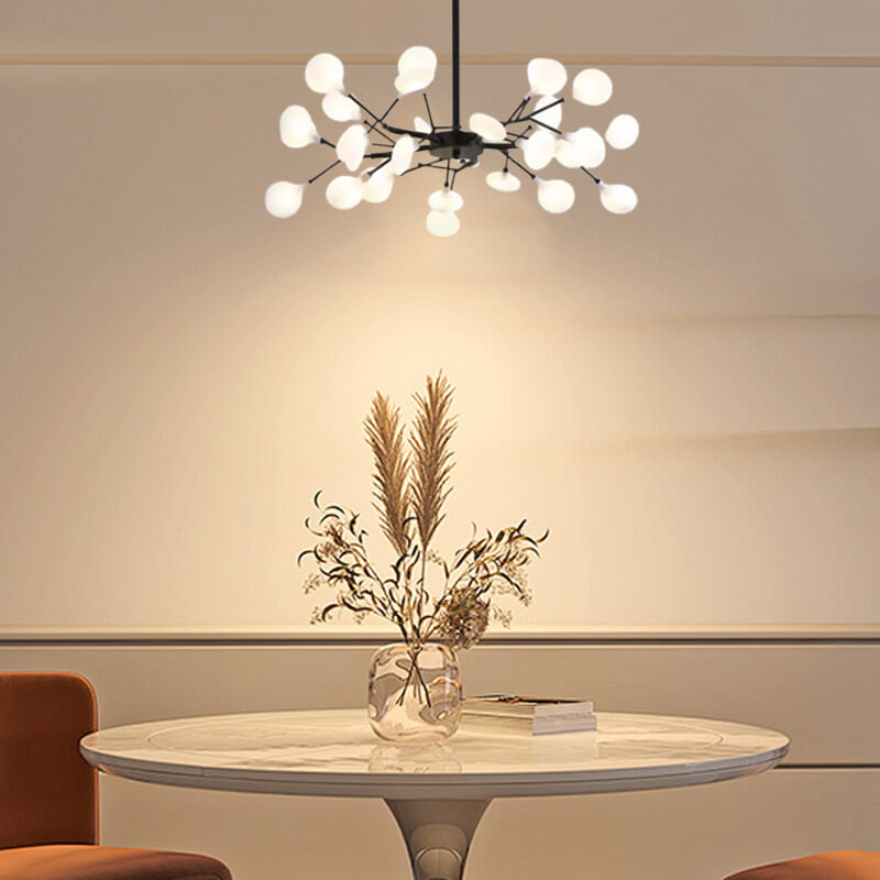 Modern Branch Firefly Black Chandelier Dining Room