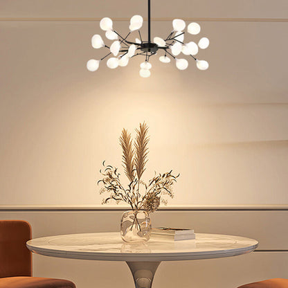 Modern Branch Firefly Black Chandelier Dining Room