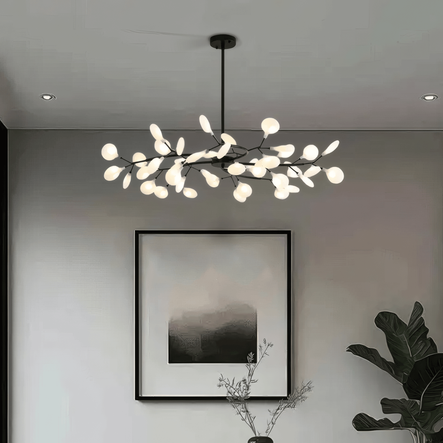 Modern Branch Firefly Black Chandelier Living Room