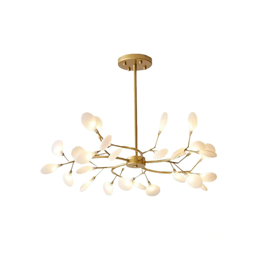 Excelis Art Deco Chandelier - Branch & Firefly Design in Black/Gold for Dining/Living Room