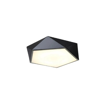 Lámpara de techo poligonal clásica negra Arcato – Accesorio metálico para dormitorio