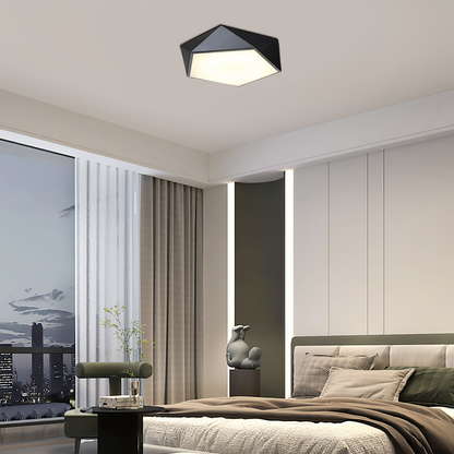 Classical Black Polygonal Ceiling Light – Metal Fixture