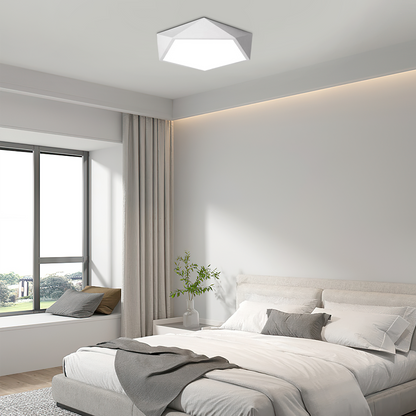 Classical White Polygonal Ceiling Light – Metal Fixture