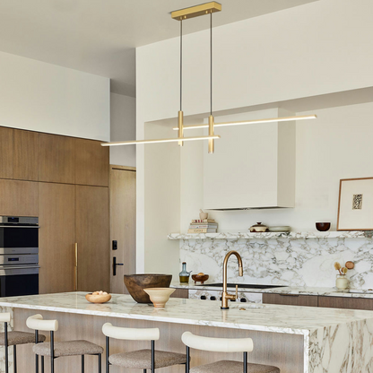 Modern Linear Pendant Light Gold for Kitchen Island
