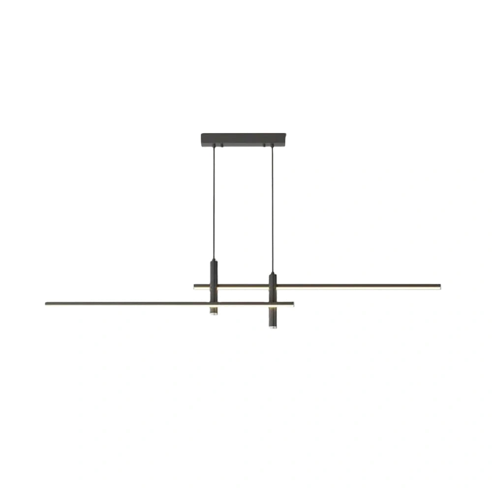 Lámpara colgante lineal moderna Arcato - Metal negro/dorado para cocina