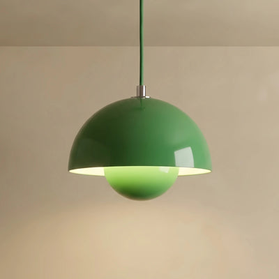 Art Deco Morandi Dome Pendant Light – Colorful Metal Lamp for Bedroom
