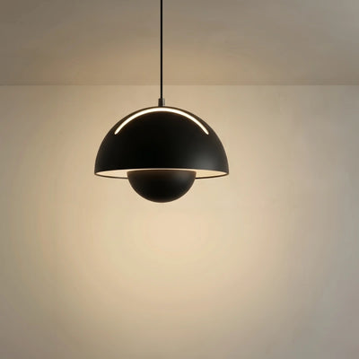 Art Deco Morandi Dome Pendant Light – Colorful Metal Lamp for Bedroom